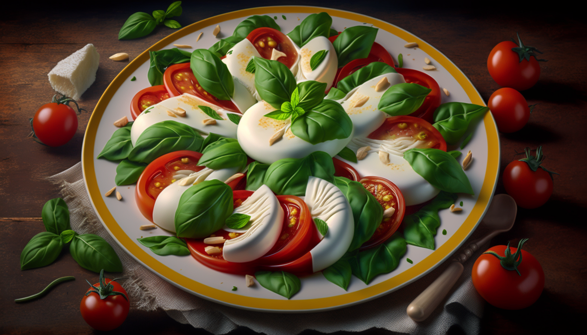 Простой и вкусный рецепт салата из сыра моцарелла, помидоров и  базилика