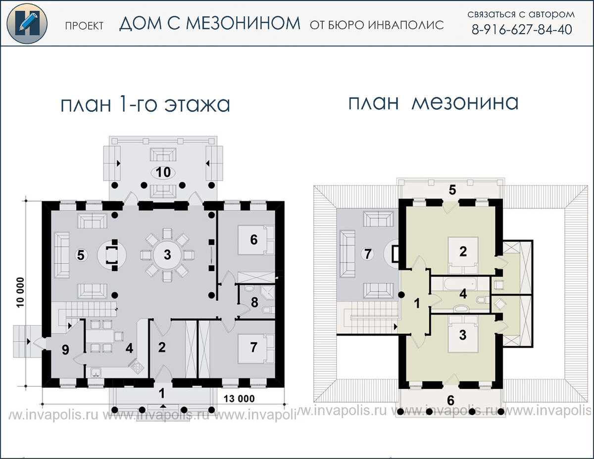 Проект дома с мезонином в русском стиле