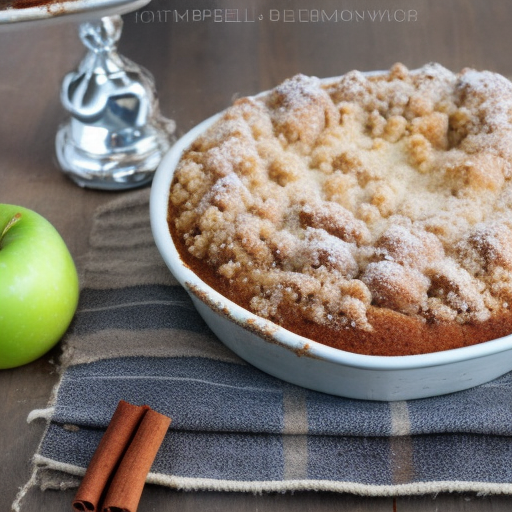 Кофейный пирог с яблоками и корицей и начинкой из штрейзеля
