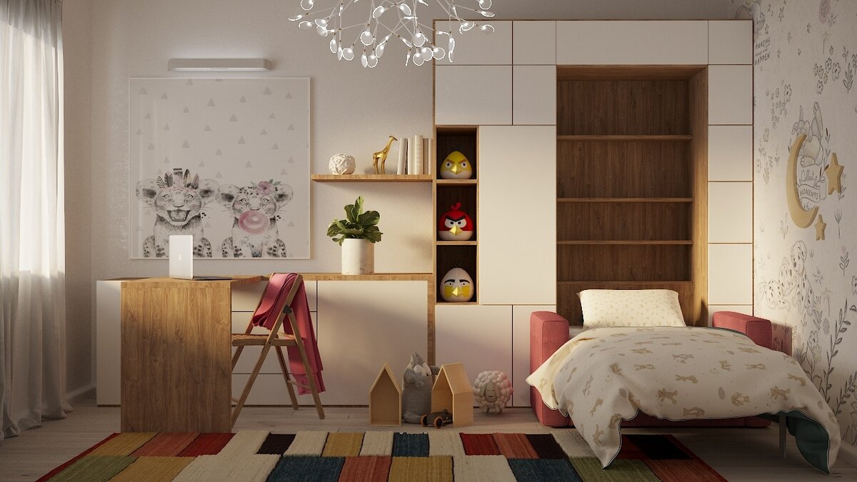 Стол-комод не займет много места, но это полноценный стол, за которым можно рисовать, лепить или делать уроки