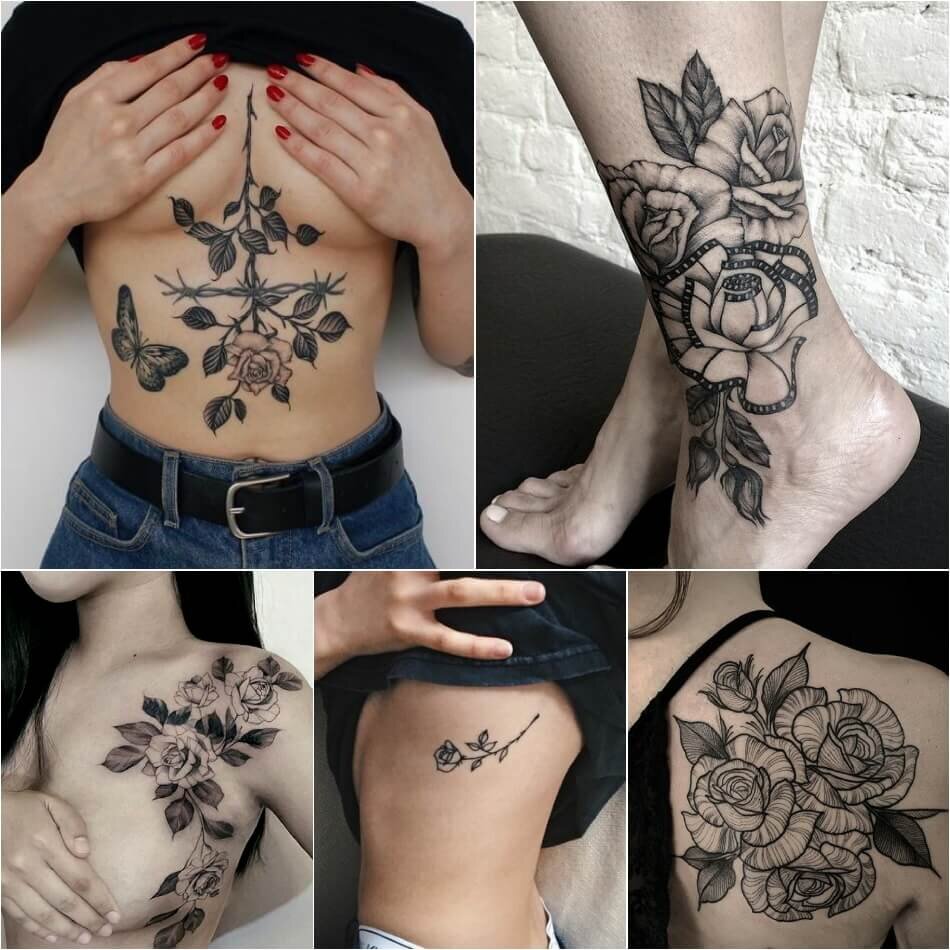 Тату роза - значение татуировок роз для женщин и мужчин - фото, эскизы
