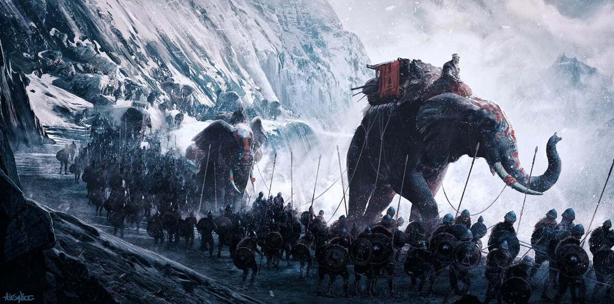 Войско Ганнибала в Альпах