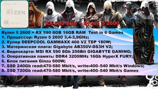 Ryzen 5 2600 rx 590 2024 8gb