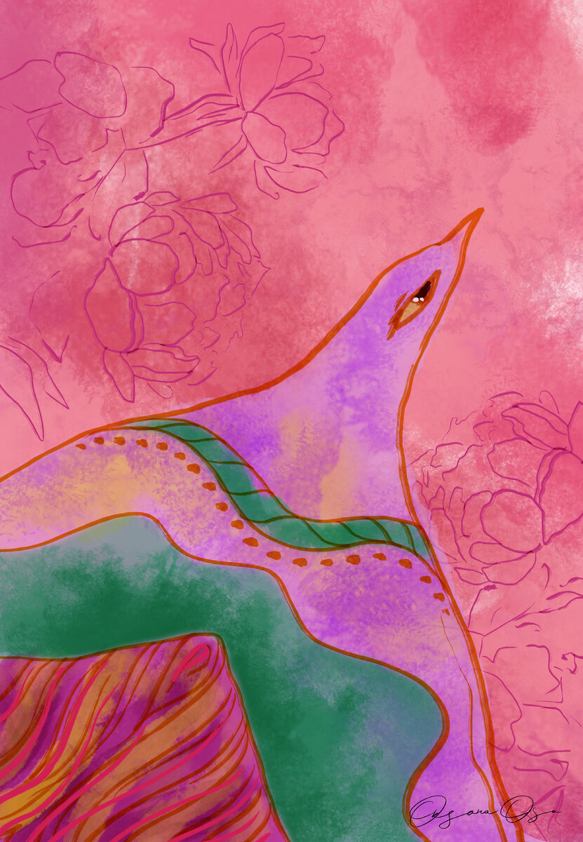 Моя иллюстрация "Глаз бури" - о внутреннем спокойствии во время любого хаоса, который творится вокруг