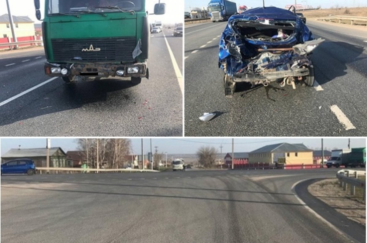    Под Сызранью МАЗ на большой скорости протаранил «Хендай Солярис»