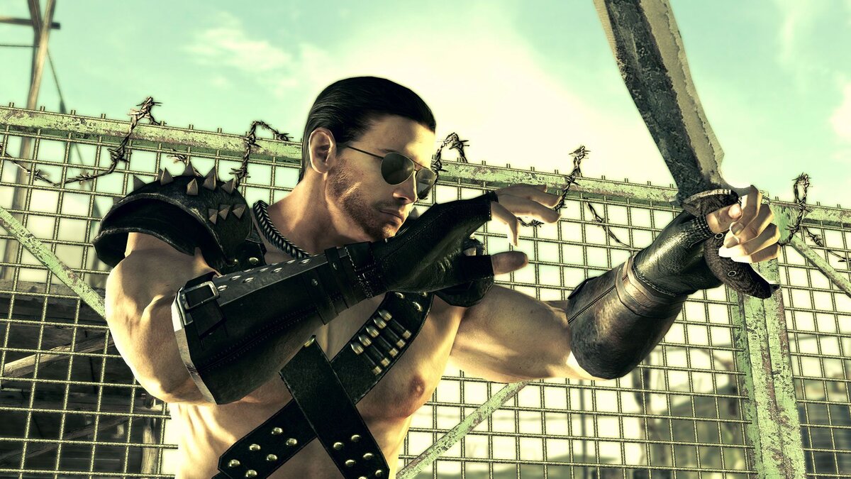 Это Крис Рэдфилд в костюме сама не знаю кого. Спасибо DLC.