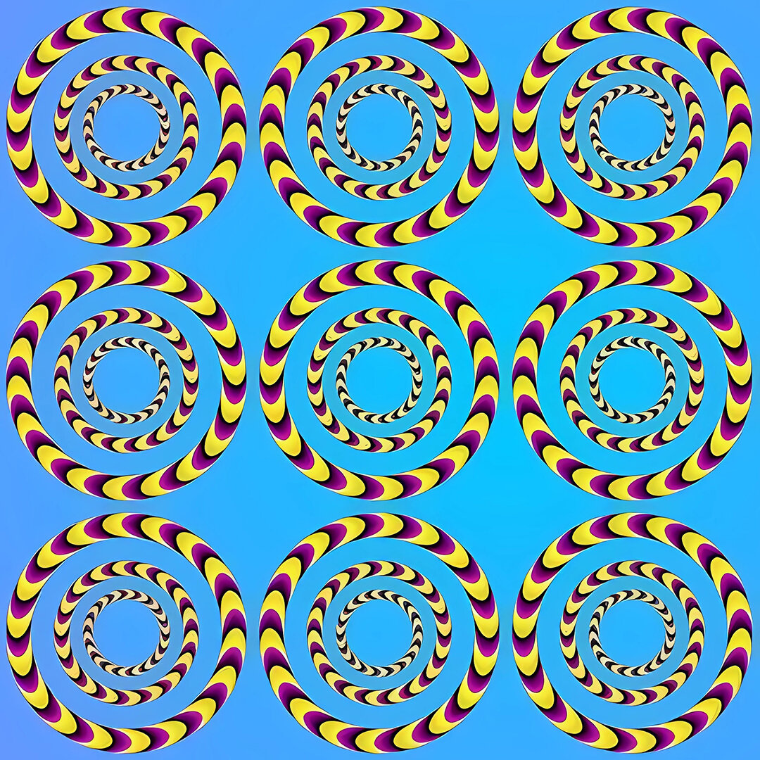 Движущиеся картинки для глаз. Акиоши Китаока. Акиоши Китаока иллюзия. Вращающийся змей Акиоши Китаока. Оптическая иллюзия Акиоши Китаока.