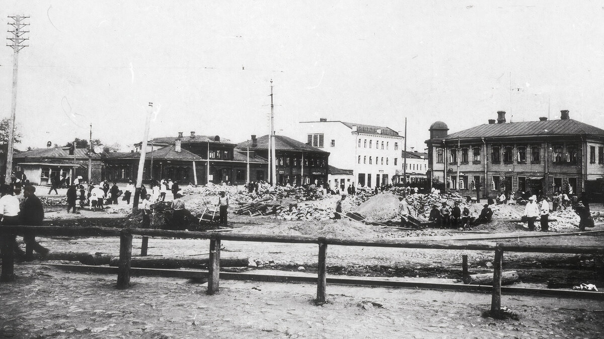 Дорогомиловская застава после разборки южной кордегардии 1932 