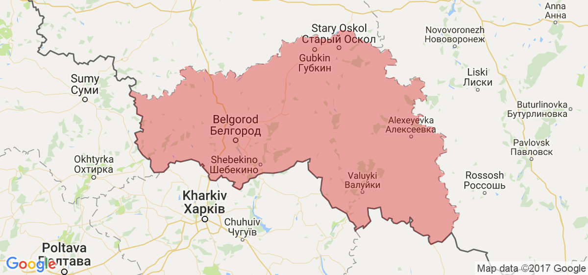 Карта белгородской области с городами и селами подробная граница с украиной и россией на сегодня