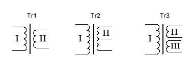 Рис. 2. Условное обозначение трансформаторов.