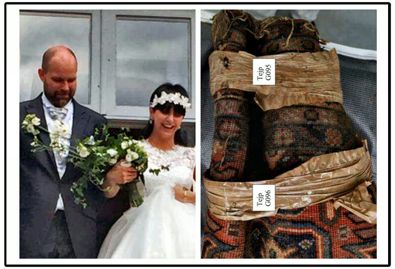 Свадьба и свадебный подарок, ставший уликой. Фото предоставлены шведской полицией в общественное достояние