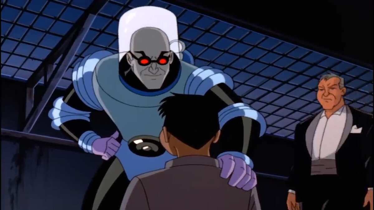 «Бэтмен и мистер Фриз» - полнометражный спин-офф мультсериала 1992-го. Здесь сохраняется стиль рисовки из оригинального шоу.