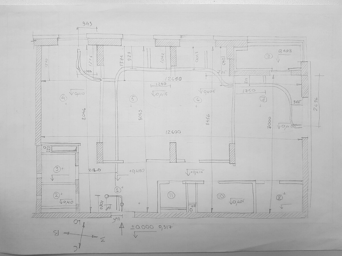 Листы с замерами одного из объектов.