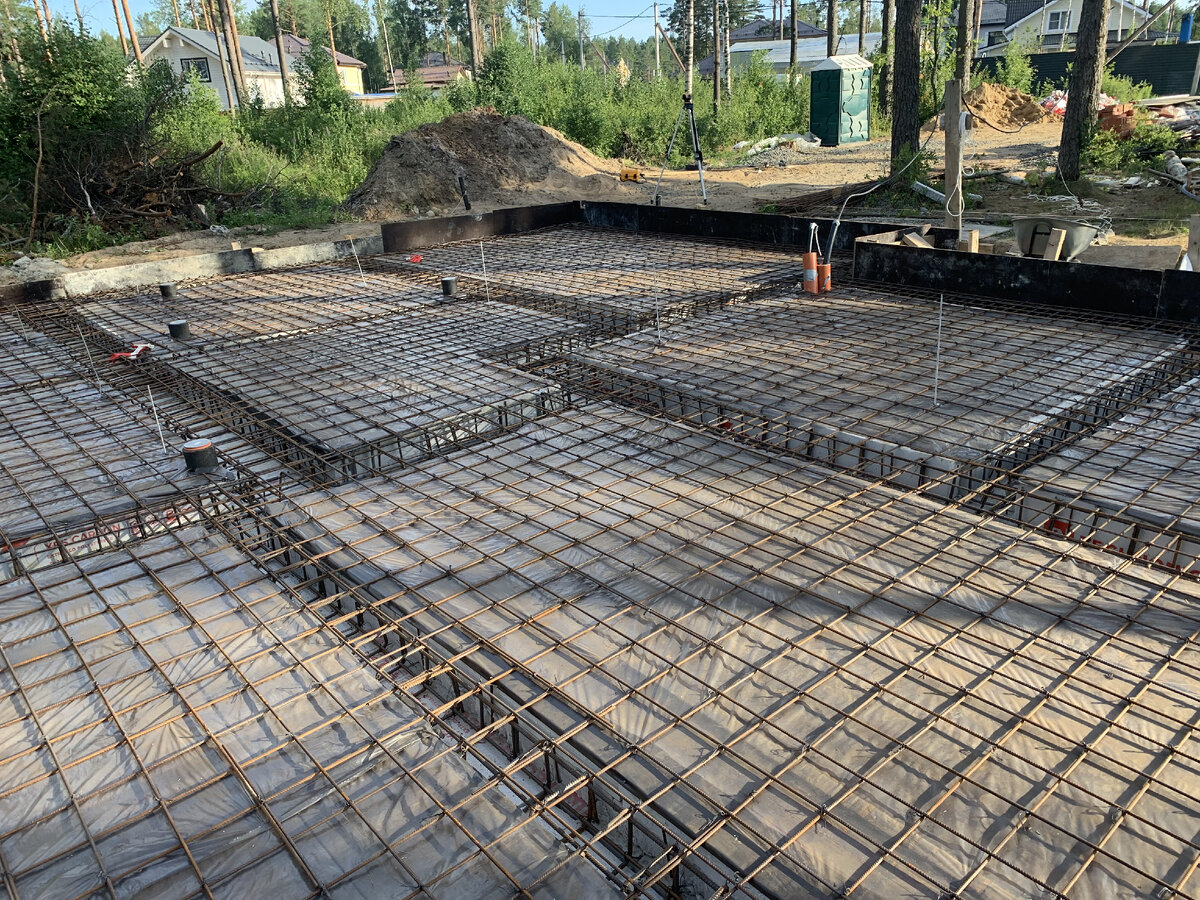 Армирование фундаментной плиты