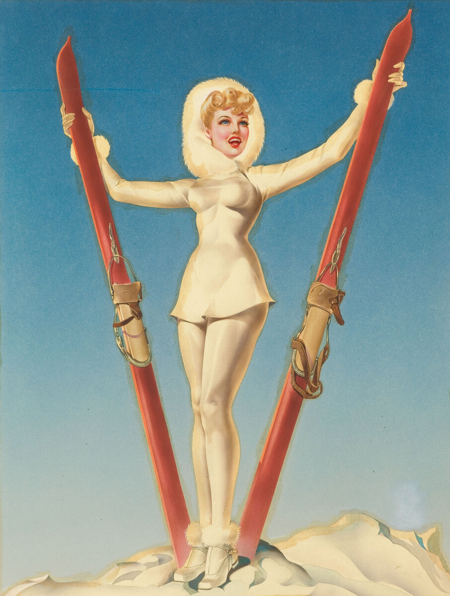 Альберто Варгас (Alberto Vargas). Ski Troops Girl, American Weekly cover, 1943