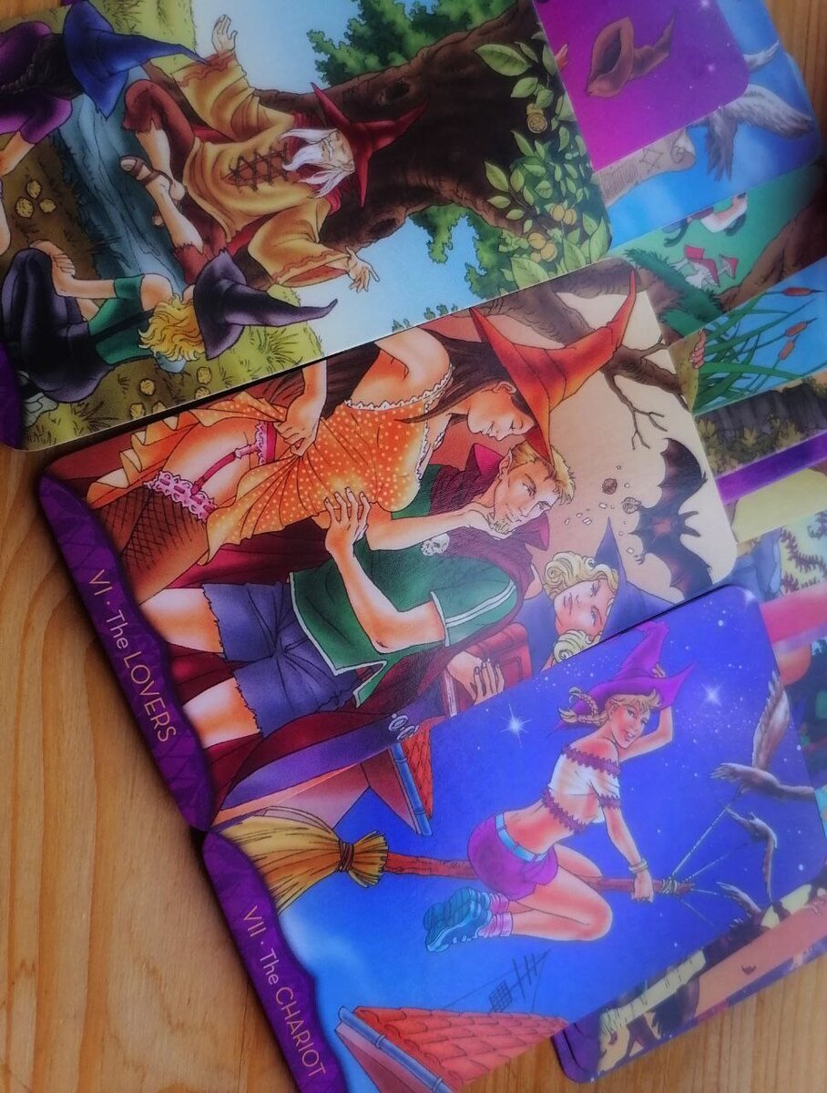 5 - Иерофант, 6 - Возлюбленные, 7 - Колесница.