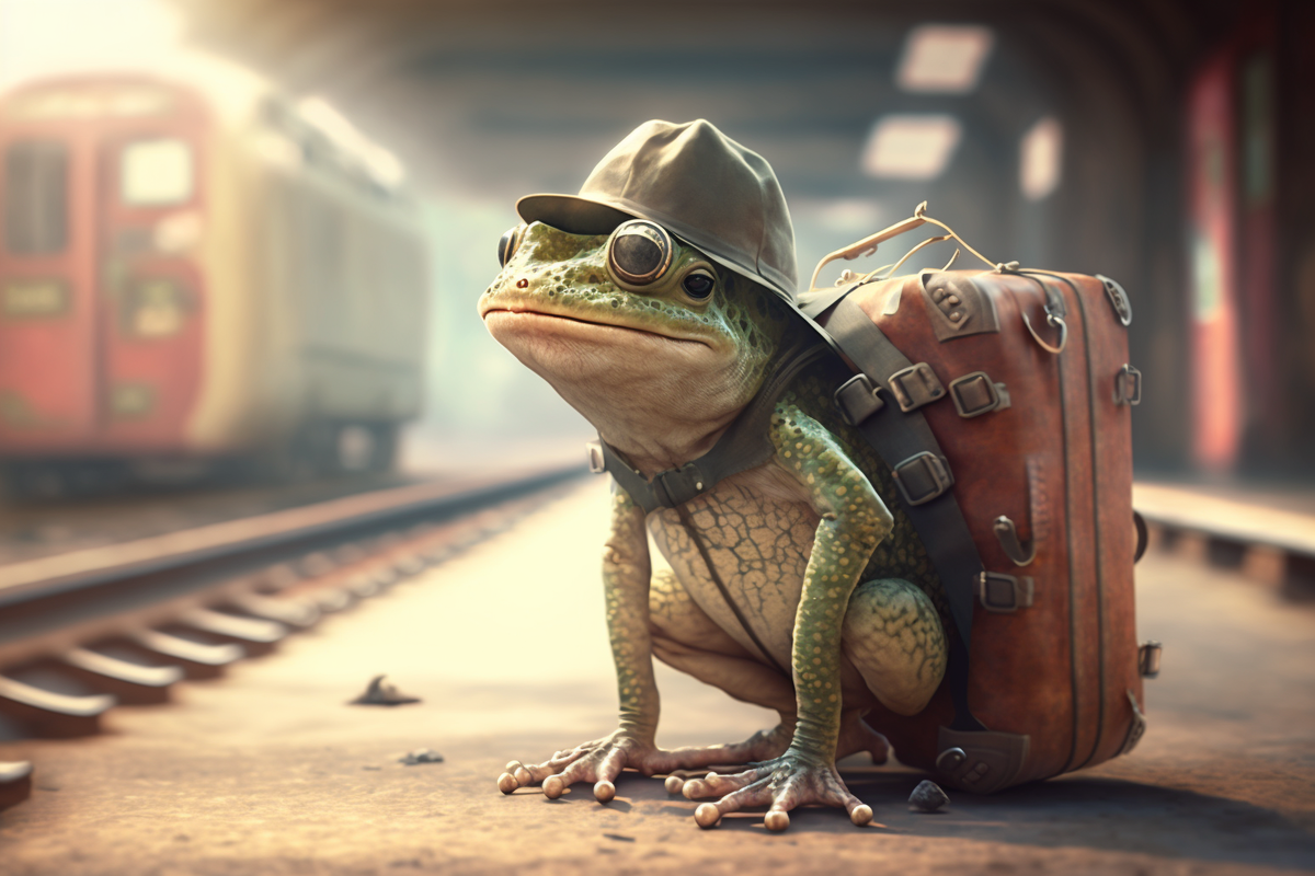 Лягушка путешественница от Midjourney