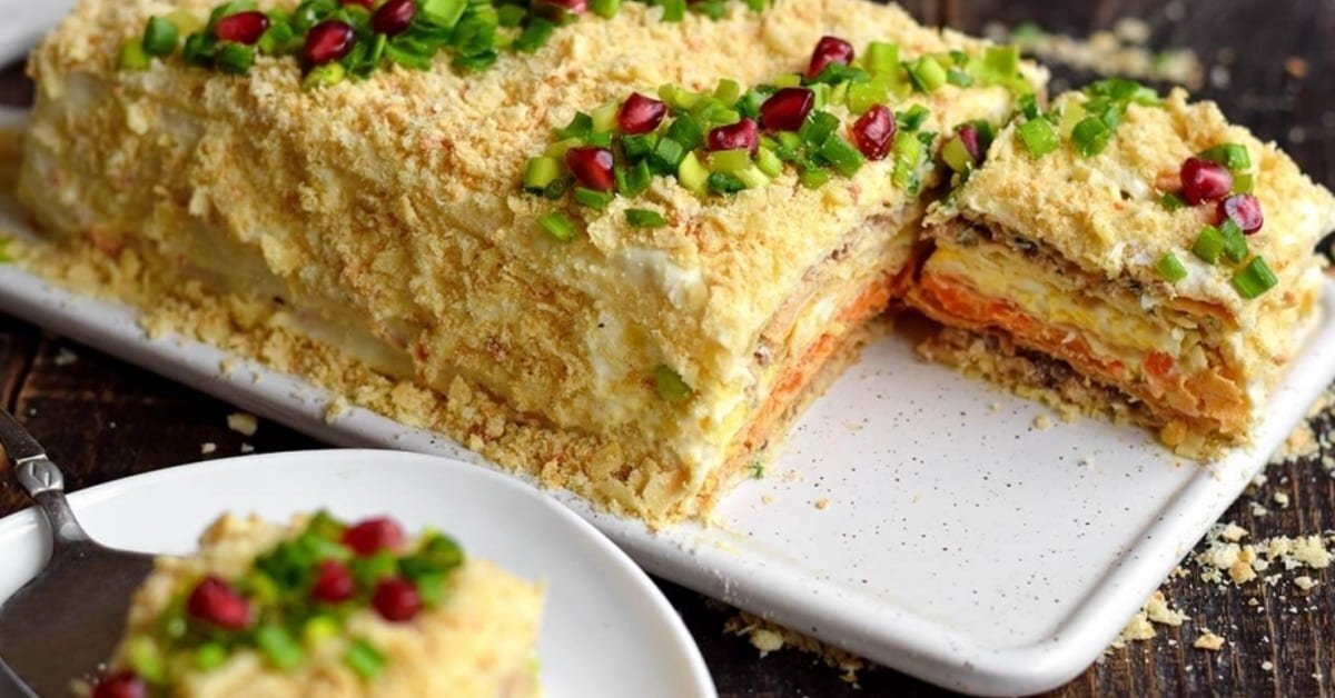 Закусочный торт Наполеон, пошаговый рецепт с фото на ккал