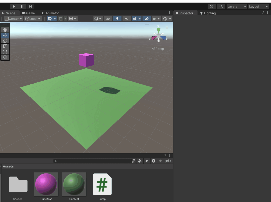 Подключение скрипт-файла к кубику, перетаскиванием.