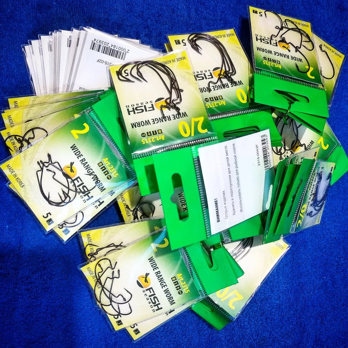 120 пачек крючков