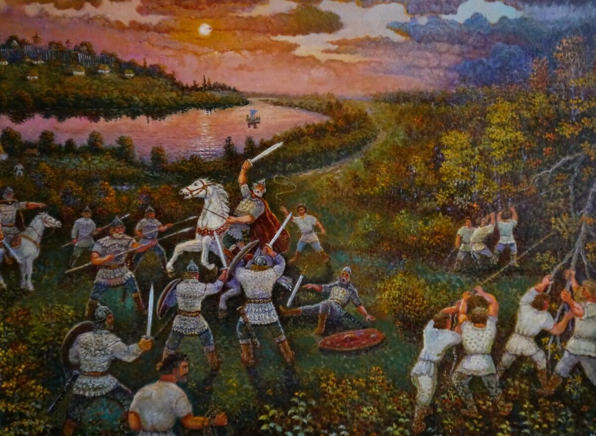 Восстание древлян, художник Мацуков Г. Д.