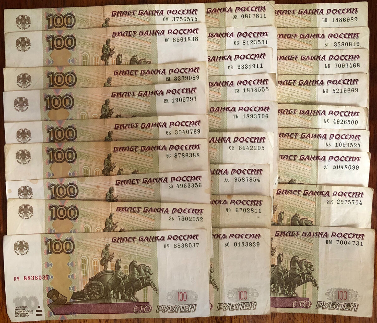 Купюры с серией "две маленькие буквы"