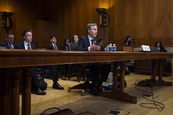    Госсекретарь США Энтони Блинкен на слушаниях в комитете Палаты представителей. Фото: Rod Lamkey - CNP/globallook.com
