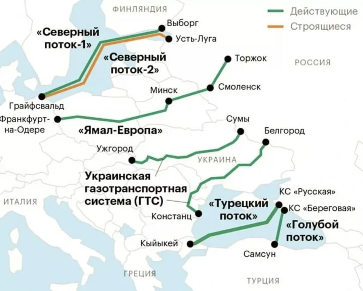 Газовые трубы карта