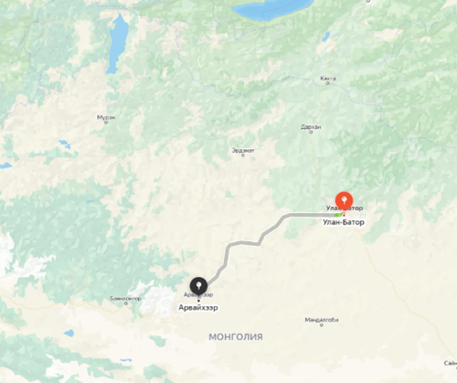 По карте видно, что стоит Арвай на краю зелёного «оазиса»…