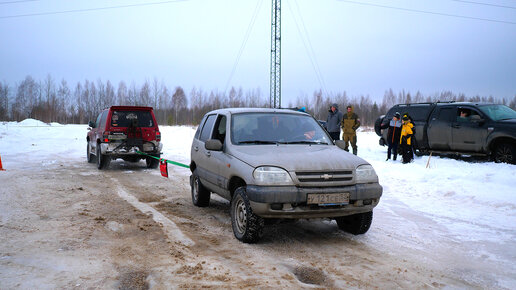 Никто не ожидал, что слабая НИВА Шевроле сможет противостоять Mitsubishi Pajero