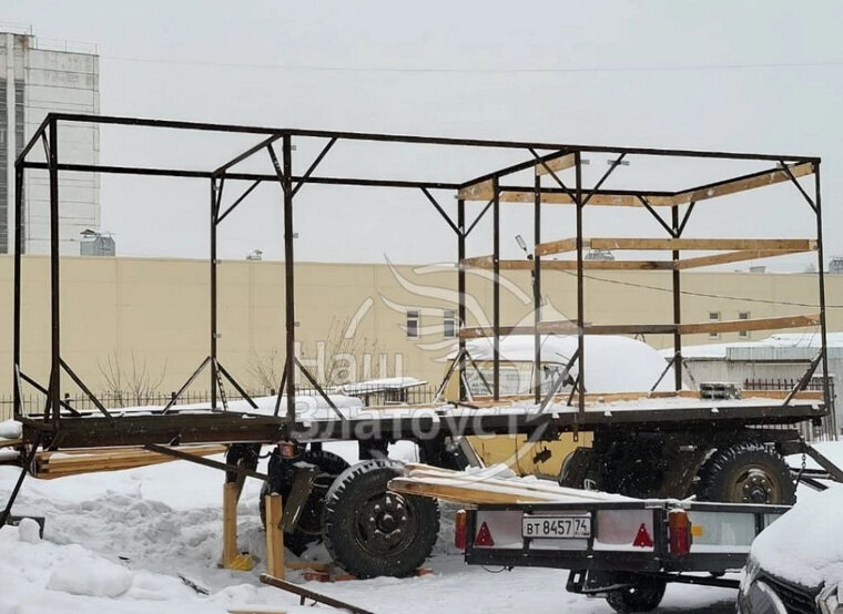    Мобильная баня создается, чтобы отправиться в зону спецоперации