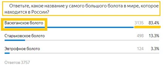 Вопрос с прошлого теста. Правильный ответ- Васюганское