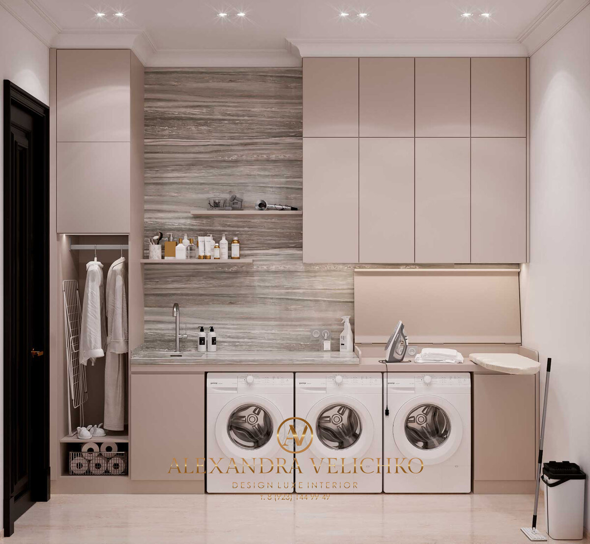 Хозяйственная комната в приятных песочных тонах 