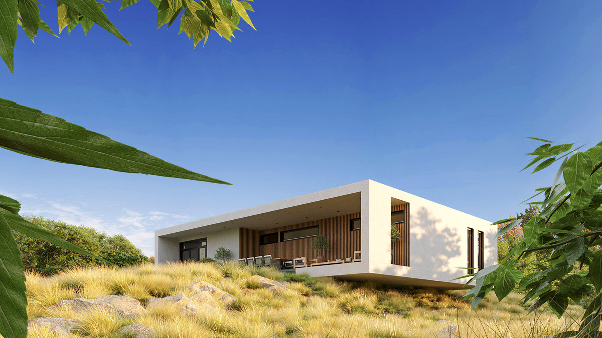 ВИЖН одноэтажный дом из газобетона по авторскому архитектурному проекту