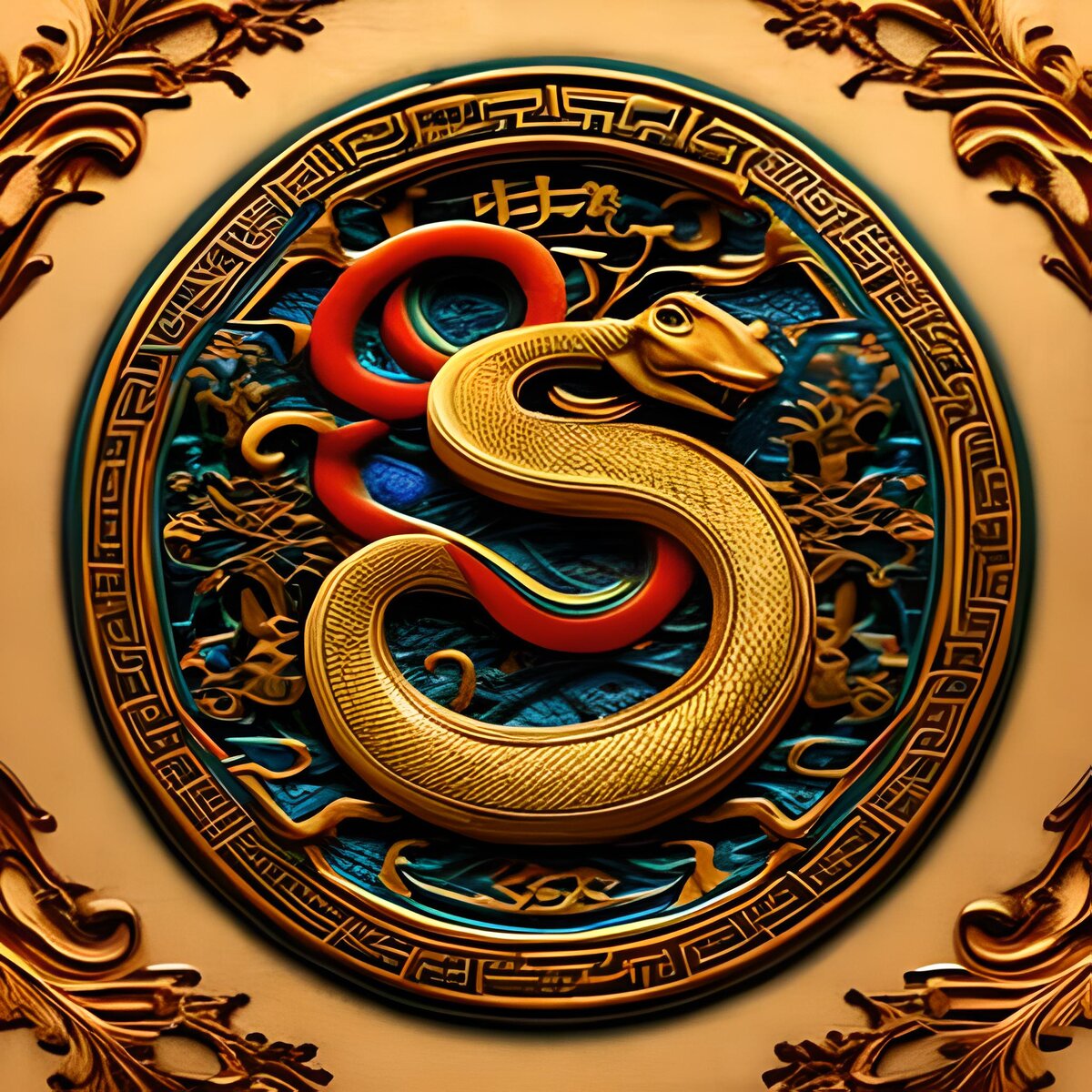 Дракон китайский Зодиак. Символы Китая. Астрологическая змея. Драконы в Восточном стиле от нейросетей.