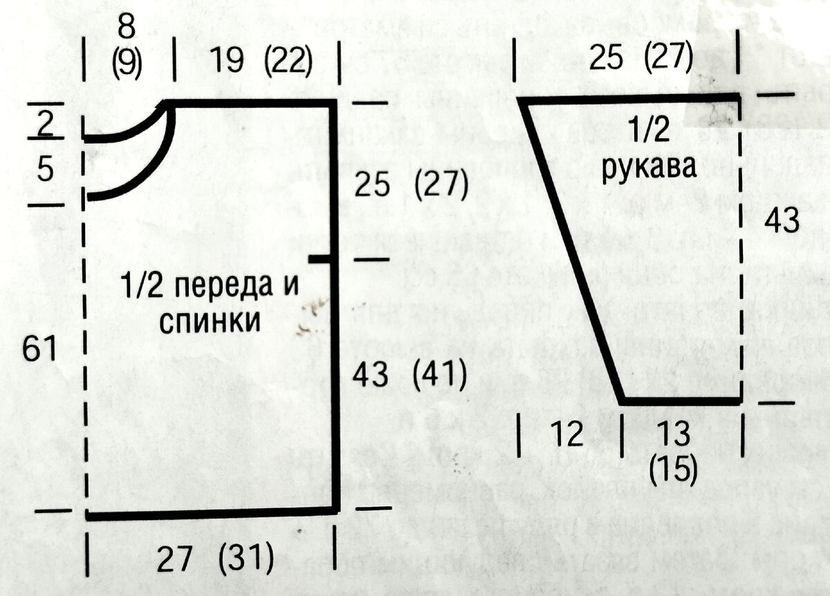 Выкройка белого пуловера
