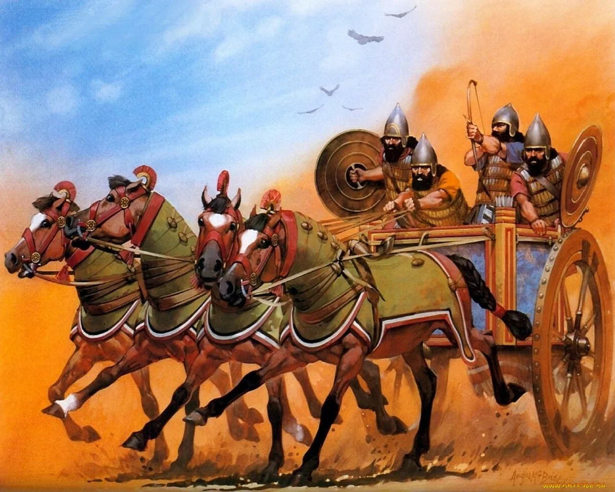 Боевая колесница древности - первая боевая машина