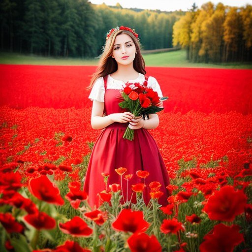 Девушка с цветами