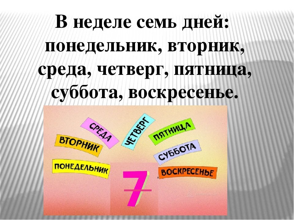 Среда какой день. 7 Дней недели. Презентация дни недели. Семь дней в неделе картинка. Понедельник вторник среда четверг пятница.