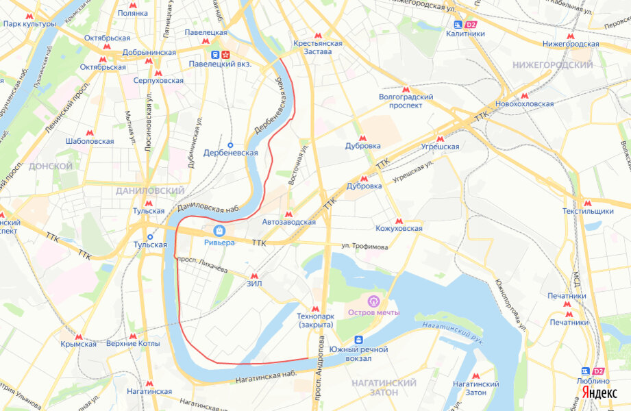 © yandex.ru/map-constructor (Строящаяся дорога с мостом через затон Новинки)