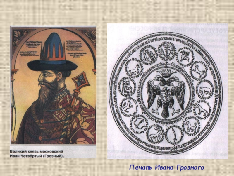 Двенадцать колен израилевых (городов российских) на большой печати Ивана Грозного.