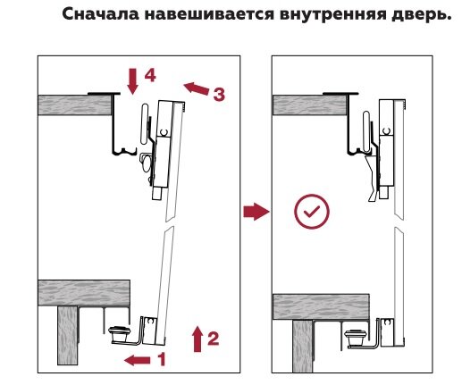 Установка дверей-купе