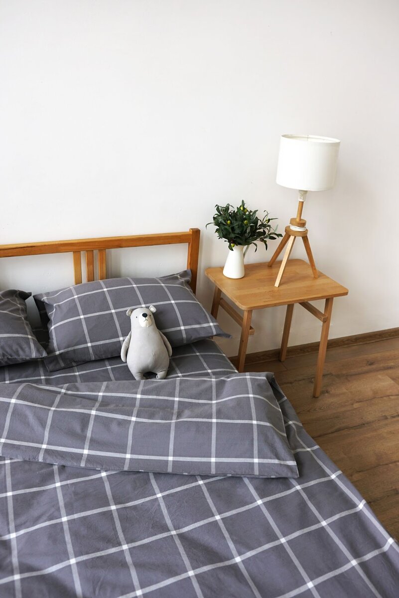 Комплект постельного белья из варёного хлопка в цвете Gray Geometry