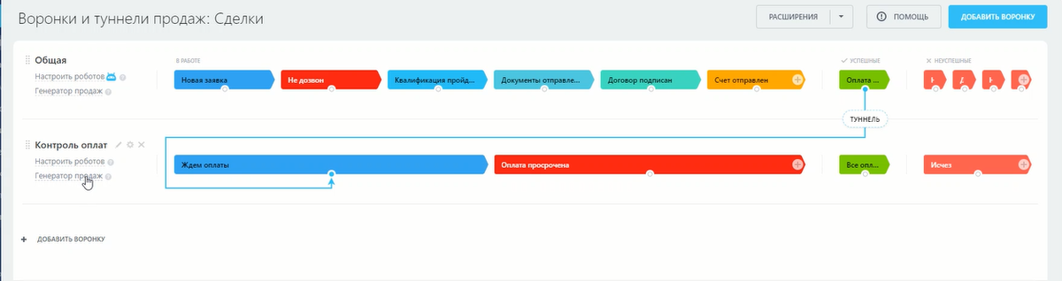 Воронки и туннели