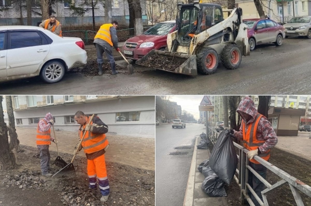    В Самаре начали убирать город после зимы до месячника благоустройства
