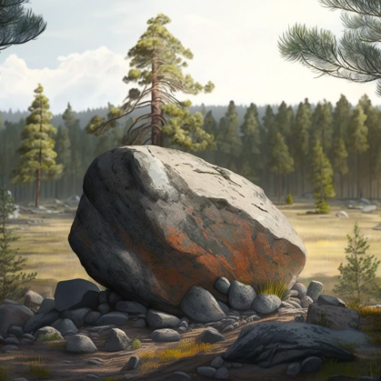 Камень. Сгенерировано Midjourney.