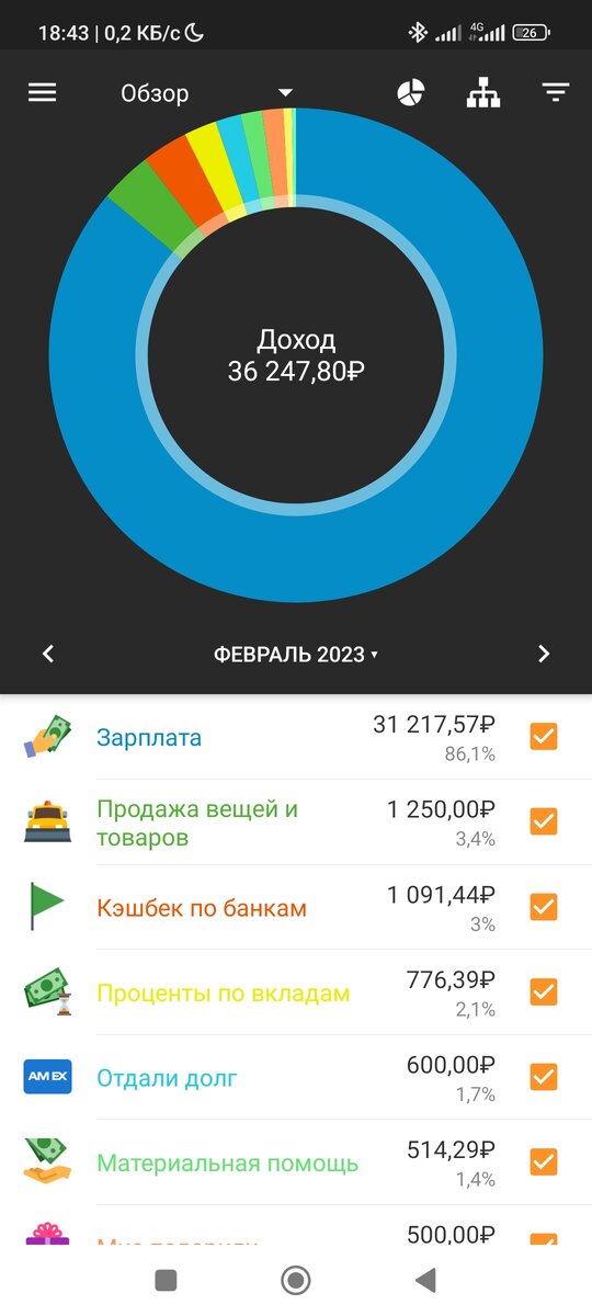 Учёт финансов веду в приложении Alzex Finanse 