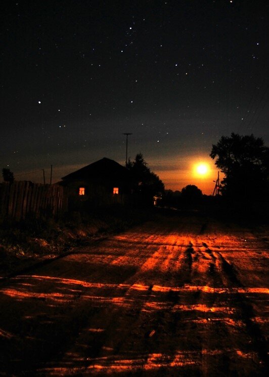 Фото ночь в деревне