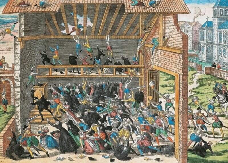 Резня в Васси. Гравюра XVI века.