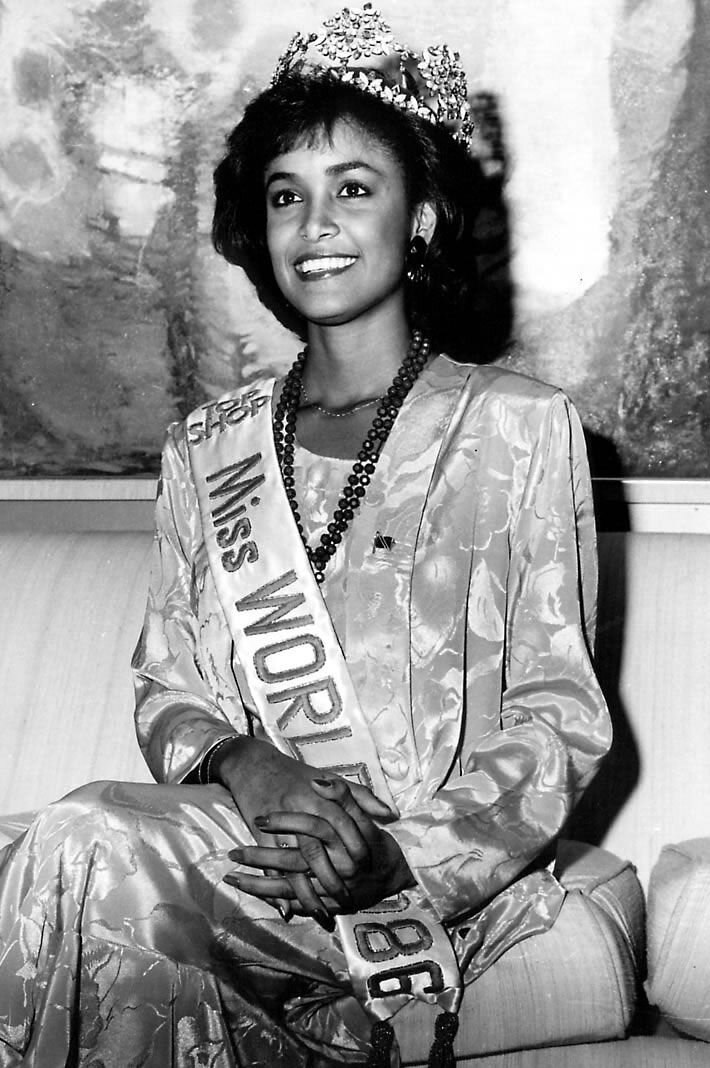 Жизель Ларонде "Мисс мира" 1986 года.